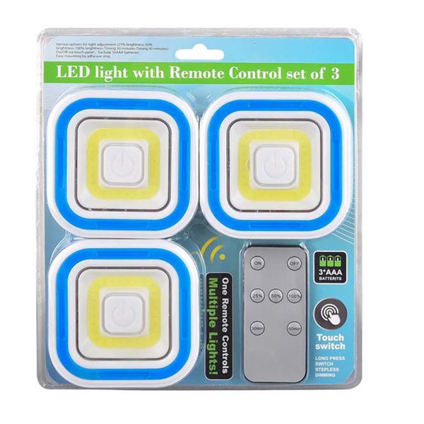 Novo Dimmable LED sob Luz do Armário com controle remoto Stepless Diming Luminária de parede luzes da noite para sala de estar quarto