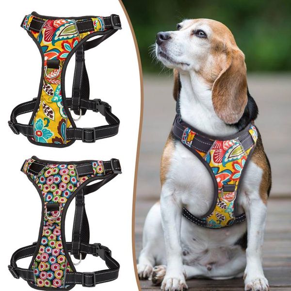 

no pull nylon dog harness vest reflective k9 dog harness adjustable printed pet puppy harnesses for small medium large d bbytne