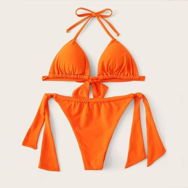 

2020 new neck solid split swimsuit high waisted bikini, White;black