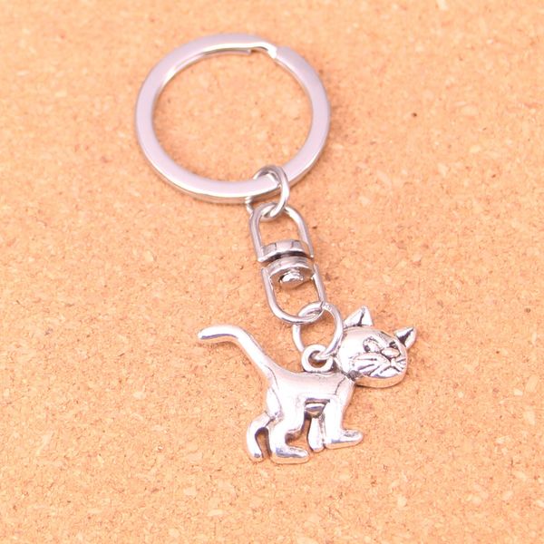 

fashion keychain 30*22mm cat pendants diy jewelry car key chain ring holder souvenir for gift, Slivery;golden