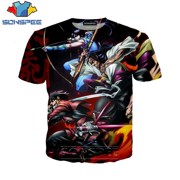 

anime drifters 3d print shirts kawaii oversized horror men clothing