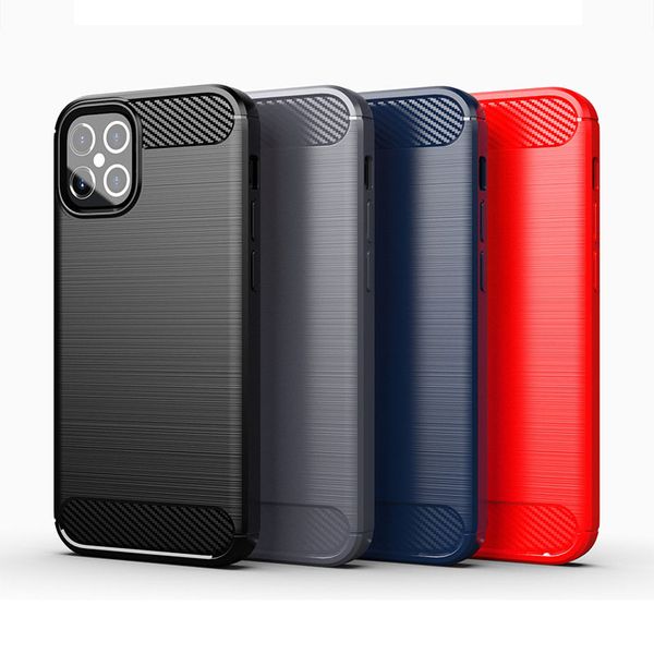 

brushed carbon fiber phone cases for iphone 6 7 8 x xr 11 12 pro max shockproof