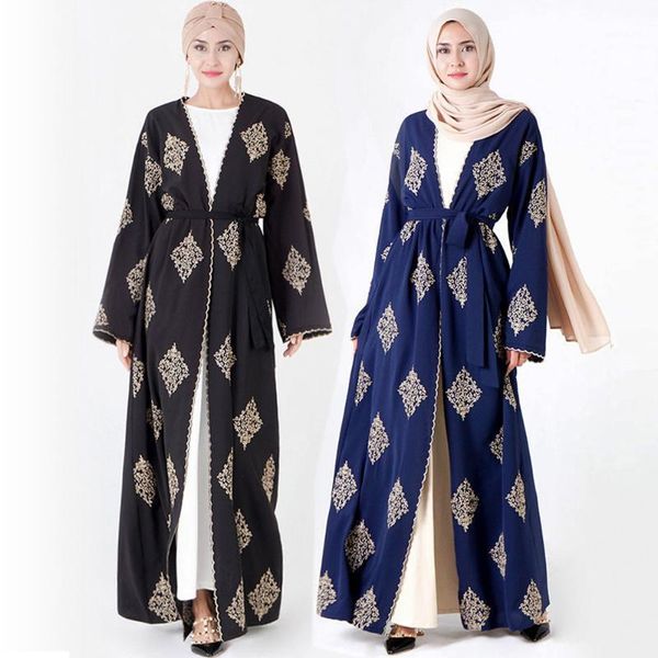 

siskakia high end gold diamond embroidered kimono abaya arab turkey dubai kaftans cardigan hijab dress muslim islam eid clothing1, Red