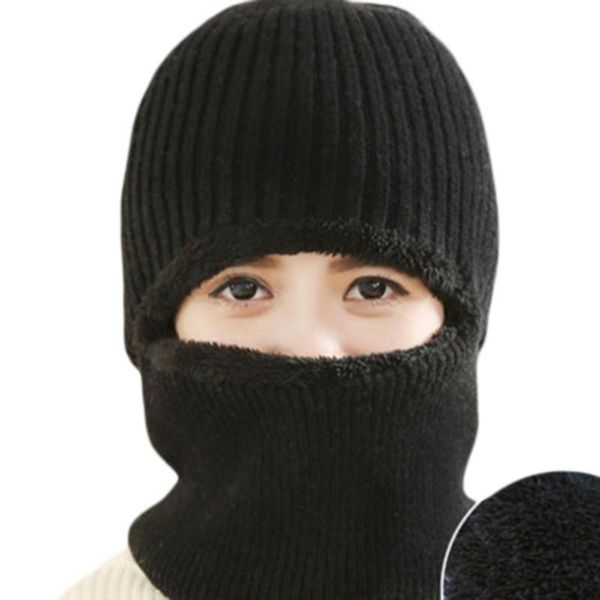 

winter warm solid color cycling skiing windproof thicken mask hat for women men outdoor sports hats 2020