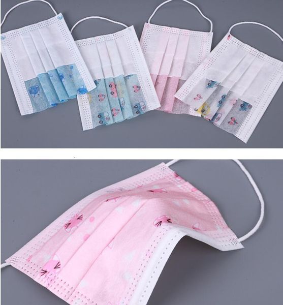 

child girls disposable cartoon boys new respirator non-woven mouth mask anti pollution breathable print face masks for kids