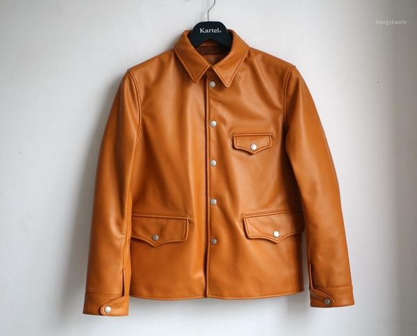 

2019 men's american import cow leather jacket yellow copy gatekeeper jacket men higj quality real leather coat male1, Black