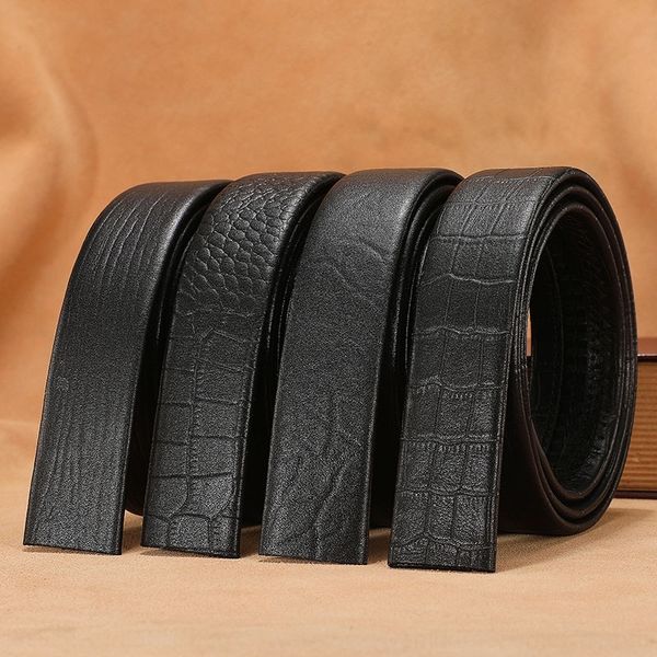 

nuphf headless men's pants pants business fashion leather trend leather belt automatic belt vfzpc, Black;brown