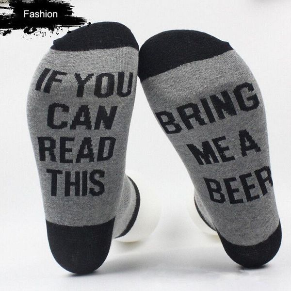 

wholesale- women men letter printed socks if you can read this bring me a glass of wine socks funny novelty vintage retro socks1, Black
