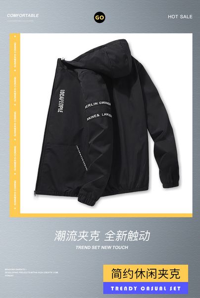 

men's jacket outdoor clothing 2020 autumn jacket korean version of the trend of hooded padded lapel men's wd02, Blue;black