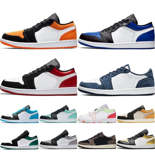 

men women basketball shoes 1 1s jumpman gold toe royal blue low triple white mens trainer sneaker zapatos