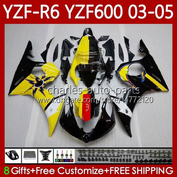 YAMAHA YZF-R6 YZF R6 600 CC YZF600 YZFR6 03 04 05 VÜCUT 95NO.15 YZF R6 600CC 2003 2004 2005 COWCTING YZF-600 03-05 MOTOCY YSF-600 03-05 MOTOCY GODERSWORK SICK Sarı Fabrika Fabrika