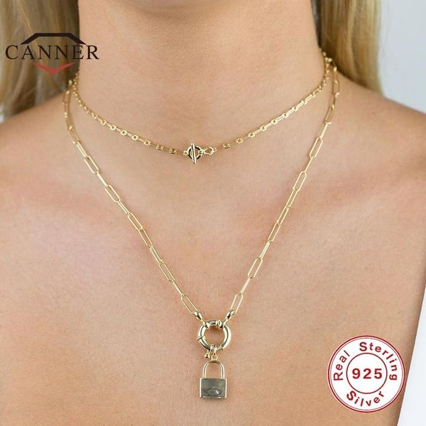 

canner 925 sterling silver necklace for women single-layer metal chain necklace clavicle choker chain jewelry collares