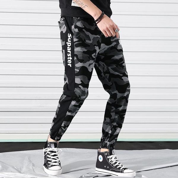 

streetwear hip hop joggers pants men loose harem pants ankle length trousers sport casual sweatpants camo green techwear, Black