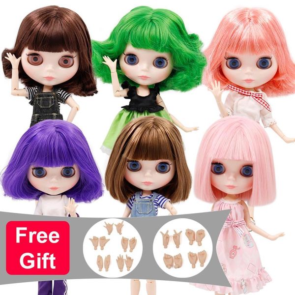 

dbs bjd blyth 30cm doll joint body short oil hair and white skin glossy face special price licca toy girl gift 1/6 icy 1011