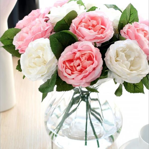Fake Flowers Rose Simulations-Blumen-Wohnzimmer Flowers Home Blumenschmuck Blumen Hochzeit Party Supplies Über 30cm 6 Designs BT671