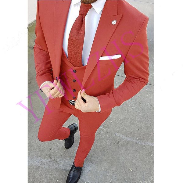 

classic one button wedding tuxedos peak lapel slim fit suits for men groomsmen suit prom formal suits (jacket+pants+vest+tie) w558, Black;gray
