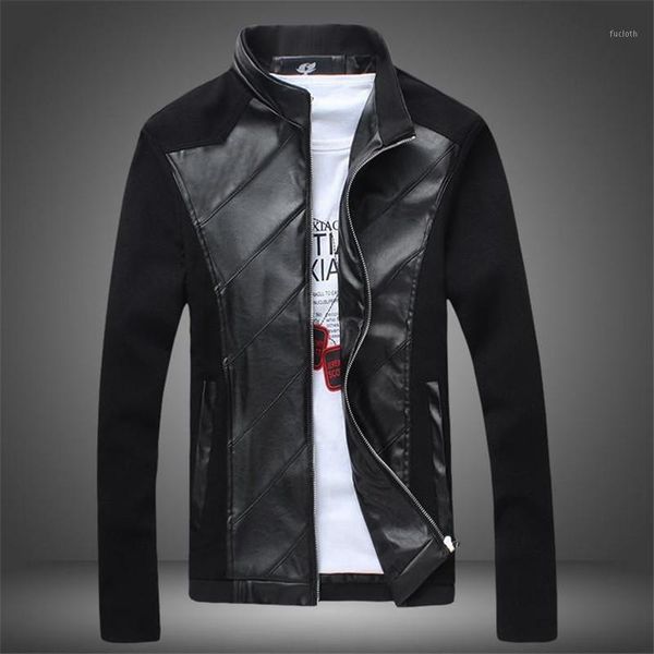

2017 mens leather jackets and coats erkek deri ceket spring new men's leather cowboy jacket male coat clothing, Black