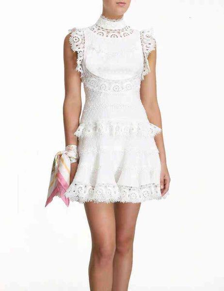 

casual dresses early spring zimm hollowed-out lace stitching sweet celebrity waist fashion cake dress skirt tw4w, Black;gray