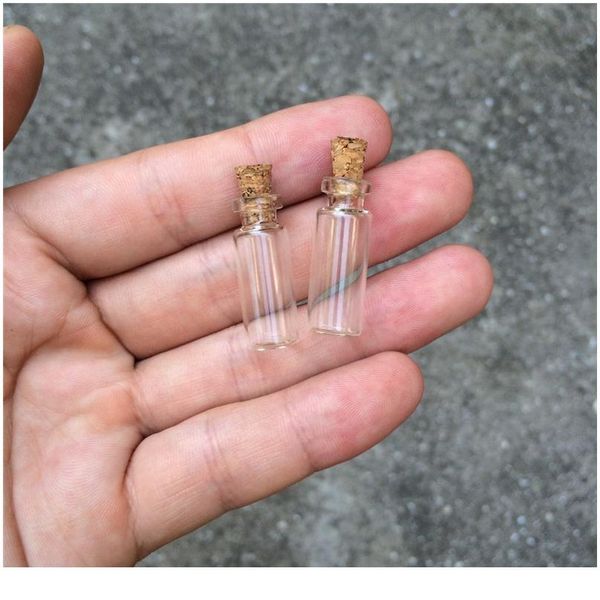 

cute glass pendants mini bottles with cork empty small wishing bottle decoration crafts glass vials jars 100pcs bbyeju
