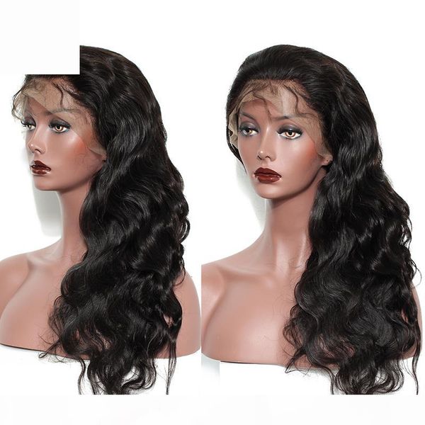 

msjoli full lace wigs body wave human hair brazilian peruvian malaysian indian body wave lace front human hair wigs with baby hair, Black;brown