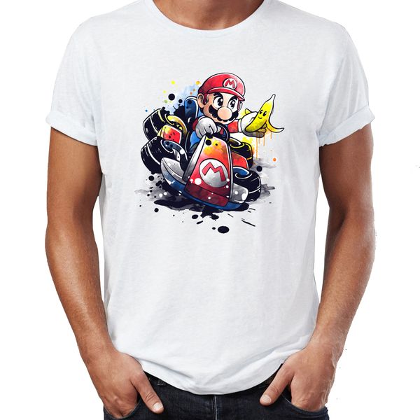 

men's t shirt mario kart and the insidious banana awesome illustration artwork printed tee sport hooded sweatshirt hoodie