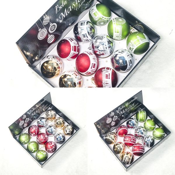 

utmb6 xibao кулон 8cm новый бал рождественский бал печать wtn8b дерева украшения кулон 12 дисплея коробки шаров рождество