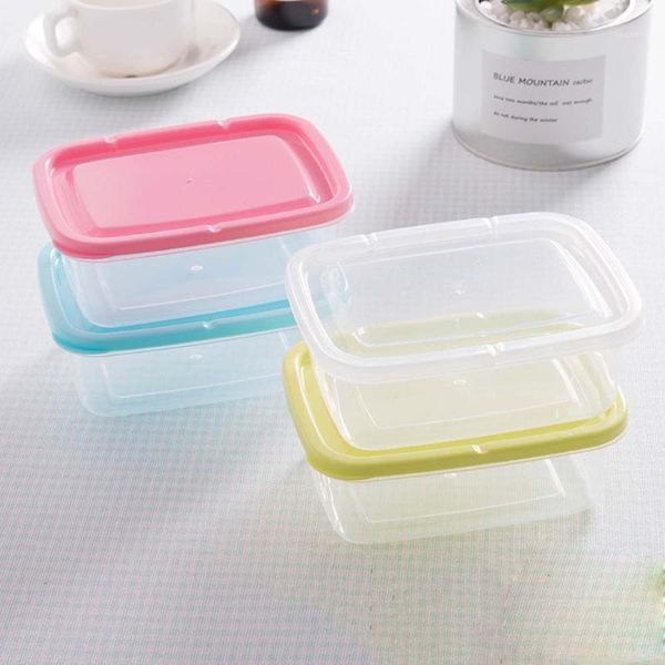 

6 pcs 350ml portable rectangular eco-friendly kitchen boxes transparent pp plastic storage kitchen containers1