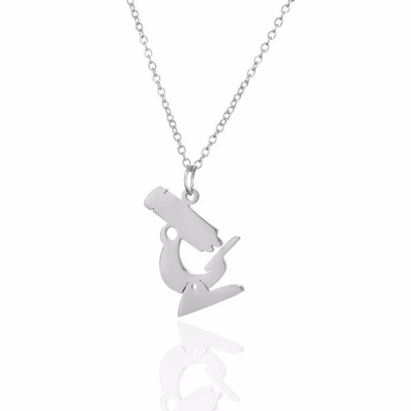 

nurse pendant skqir fashion microscope women steel jewelry gift for medical chain necklace gold stainless bbyviv bdehome, Silver