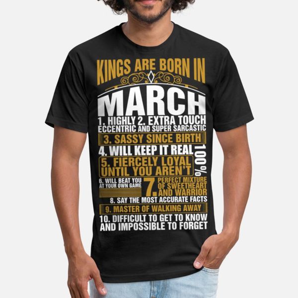 

kings are born in march t shirt breathable sports tracksuit hoodie sweatshirt