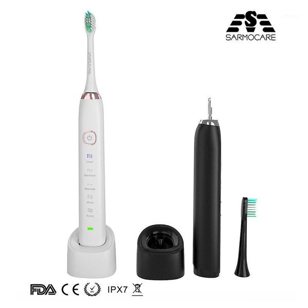 

electric toothbrush s100 ultrasonic sonic tooth brush wireless rechargeable battery ipx7 waterproof included extra brushes head1