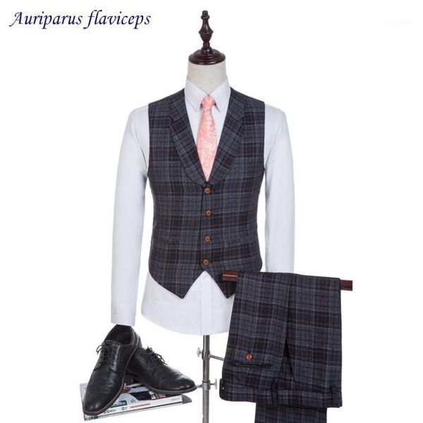 

2021 man suit tsuit shawl lapel groom dress groomsman vest custom made check wedding waistcoat (pants+vest)1, White;black