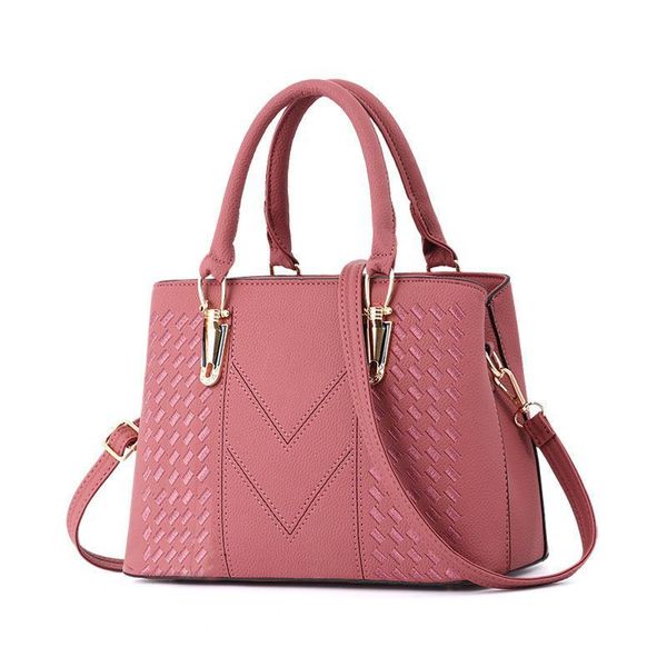 

effini cute handbags purses pink womens handle cross body bag middle size durable leather tote bag ladies shoulder bags