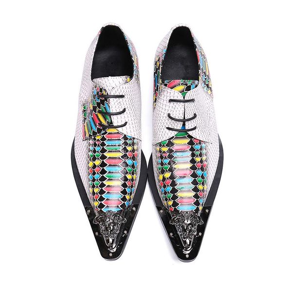 

dress toe men's pointed shoes fish scale pattern colour river lace-up oxford for men party wedding shoes men size 38-46, Black