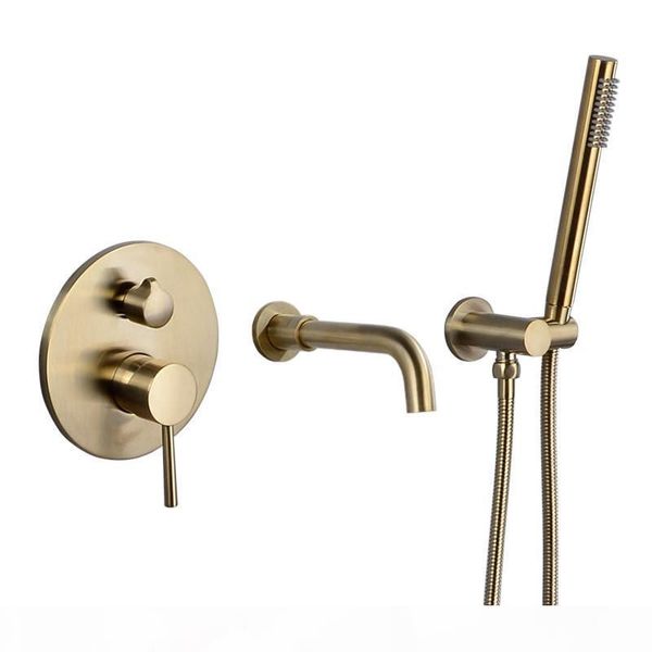 

ванна смеситель ванной латуни настенные смесители смеситель для душа шлифовка gold ванна душ ванна набор