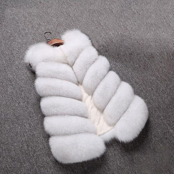 

2020 artificial fur vest coat luxury faux warm women coat winter fashion furs women's coats jacket gilet veste, Black
