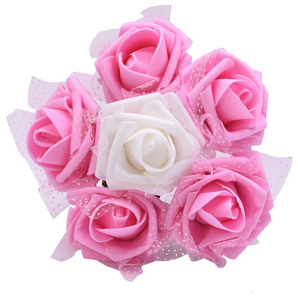 

10pcs 7cm artificial foam rose flowers silk flower bouquets for wedding wreath decor event party valentine's day gifts supplies