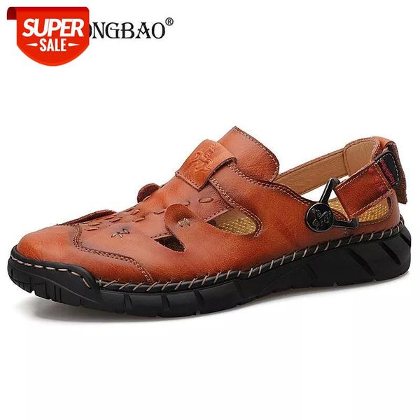 

new men's sandals summer soft sandals comfortable men fashion genuine leather soft outdoor men roman size 38-50 #pj4j, Black