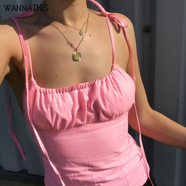 

slash neck lace up camisole women sleeveless bandage spaghetti strap backless crop ladies summer vacation new, White
