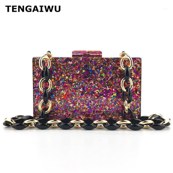 

2020 clutch bag exaggerated with chain fashion wedding bride shoulder bags for women party day box clutches purses1