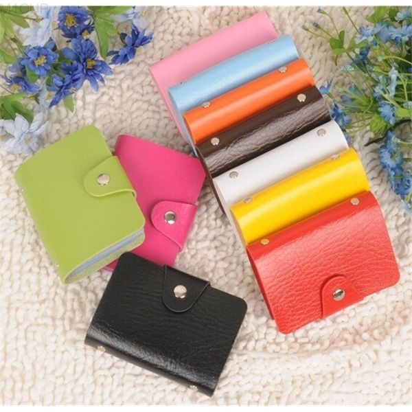

card holders 24 cards pu leather id business porte carte credit case