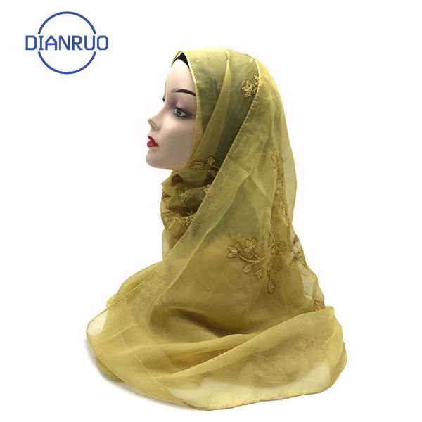 

dianruo soft chiffon hijab summer women thin scarf solid embroidered scarf festival ladies gifts wrap shawl q164 201026, Blue;gray