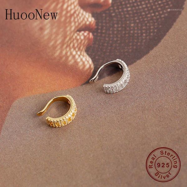 

925 sterling silver gold color c shape zirconear cuff earring piercing earcuff pendientes boucles doreilles women 2020 fashion1, Golden;silver
