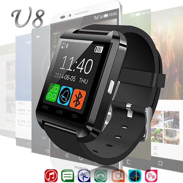 

men's smart watch, waterproof electronic device, sports type, gold-plated, with u8 pedometer, suitable for iphone and android, g
