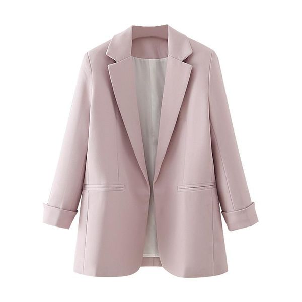 

blsqr 2021 army green blazer for women autumn blazer roll sleeve jackets ladies formal suit jackets girls wear khaki coats, White;black