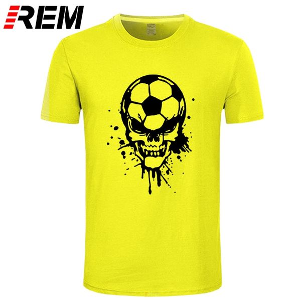 

sport rem foot ball skull head novelty design fashion print t shirt men men's clothing o-neck short sleeve cotton t-shirt
