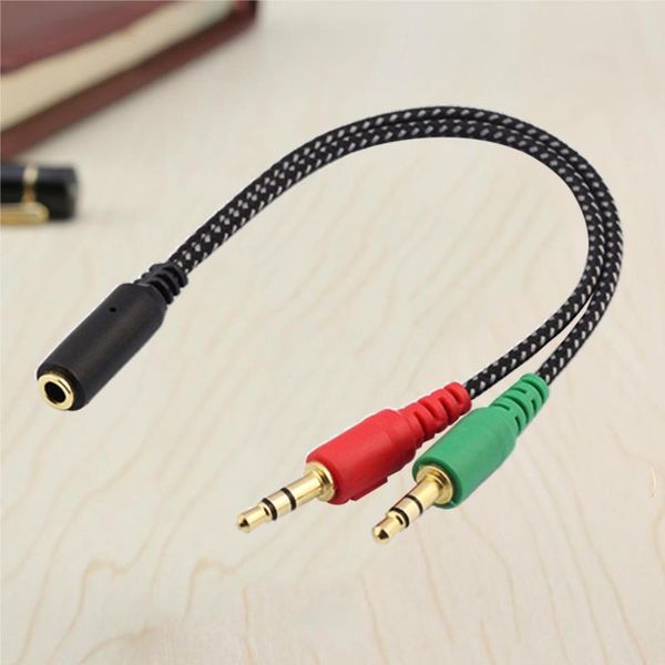 

1pc headset splitter plastic portative utility convertors for headest pc phone mac