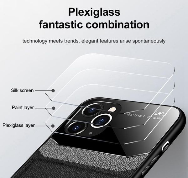 

business style case for iphone 12 11 pro max xs max pu leather tempered glass phone back cover for iphone 7 8 6 6s qyljye qpseller