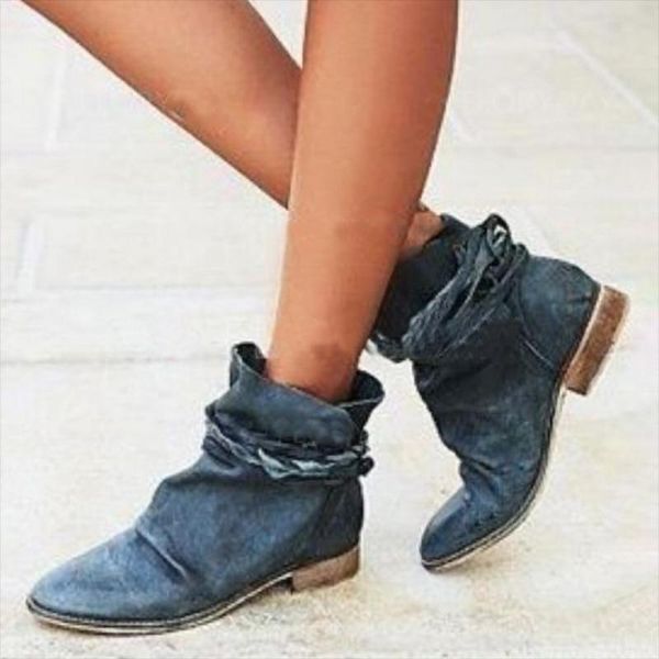 

boots litthing winter women biker ankle leather wipe high heel lace up rubber round toe black platform ladies shoes botas mujer