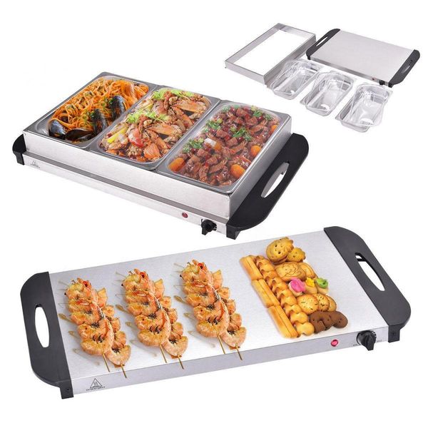

buffet server food warmer stainless steel 2.5 quart 3 tray chaf jllckb bdesybag