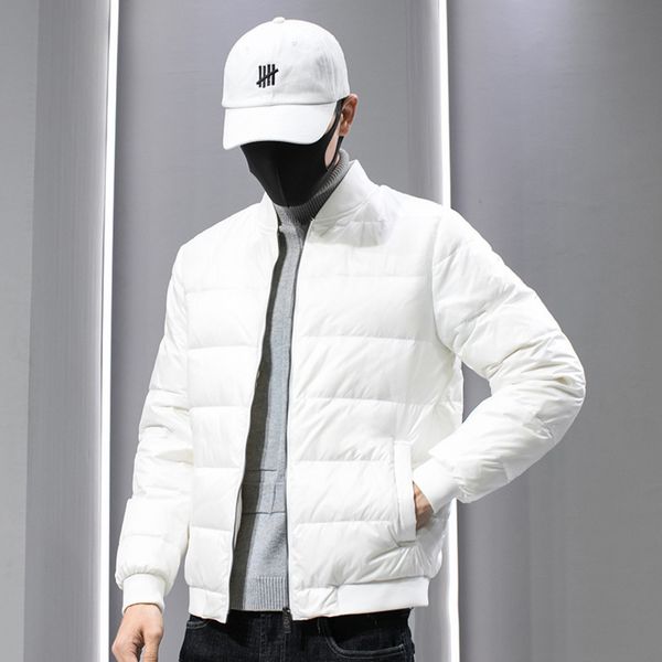 

2021 autumn and winter new lightweight stand collar men's down et short korean casual coat baseball suit fashion brand, Black